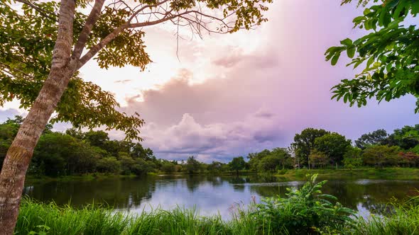 4k Time-lapse, View of Colorful dramatic sky sunset or sunrise