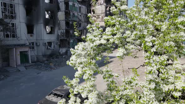 Bombed Building in Borodyanka Ukraine