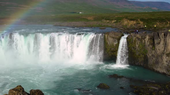 The Godafoss Waterfall in North Iceland