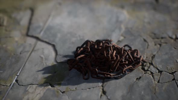 Vintage Rusty Hand-made Iron Chain