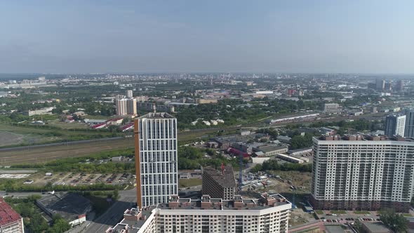 Aerial view of new modern high-rise buildings 08