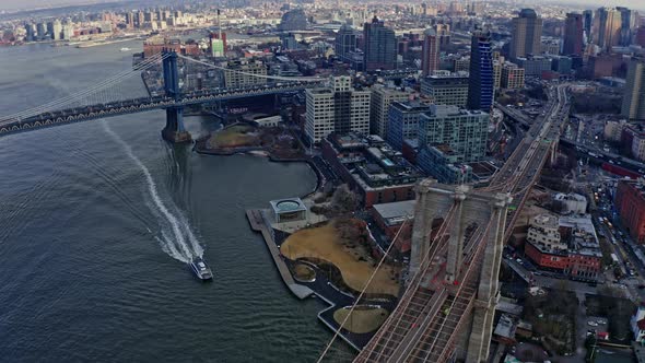 Brooklyn Bridge Aerial Tower Manhattan Skyline