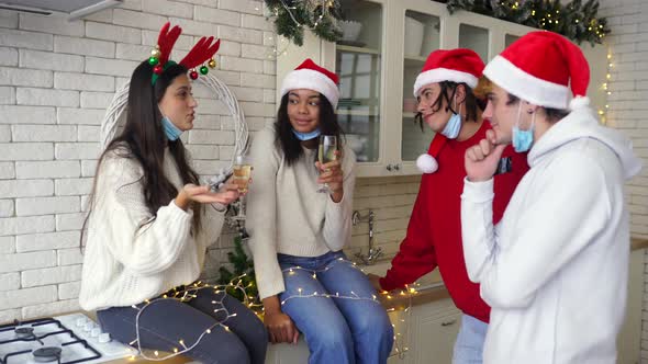 Multiethnic Young People Celebrating New Year Eve Having Fun at Party Celebration