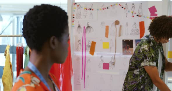 Young woman working in a creative office