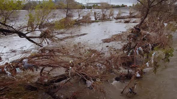 Flood Damage In Los Angeles River