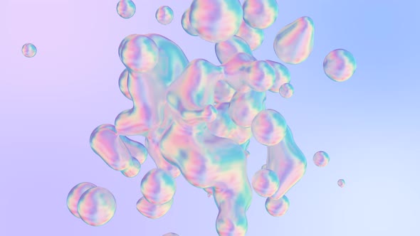 Holographic Liquid Blobs Abstract Flowing Animation