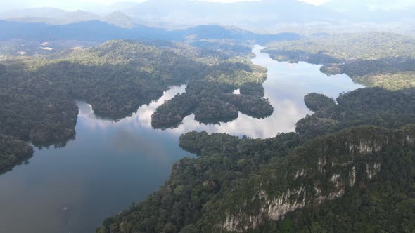 Aerial view of the longest quartz formation in the world and Dam.