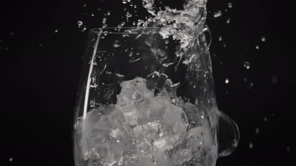 Cold Ice Cubes Drink Glass Closeup