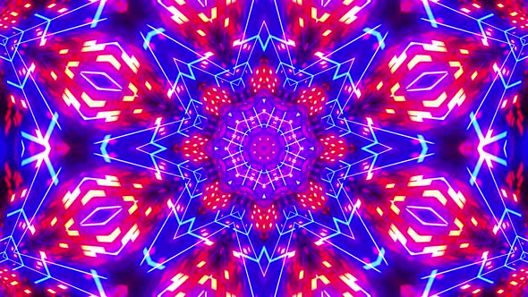 Vj Loop Blue Red Neon kaleidoscope 011