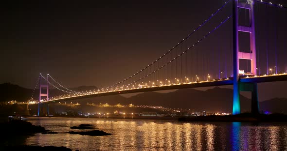 Tsing ma bridge at night