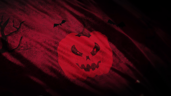 Halloween Pumpkin Flag Waving alt