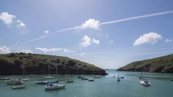 Solva port harbour fishing boats coast sea wales