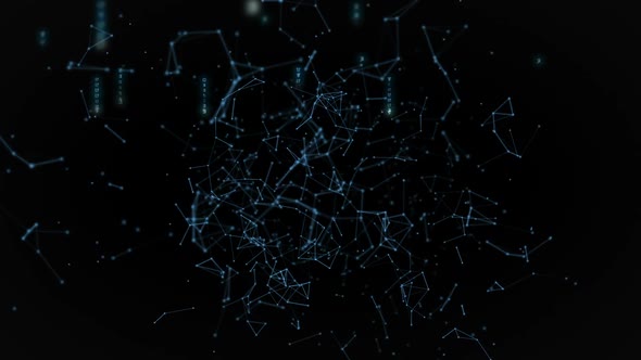 Matrix loop with polygonal connecting dots and lines 