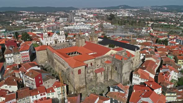 Aerial View of Historic Town Viseu in Portugal