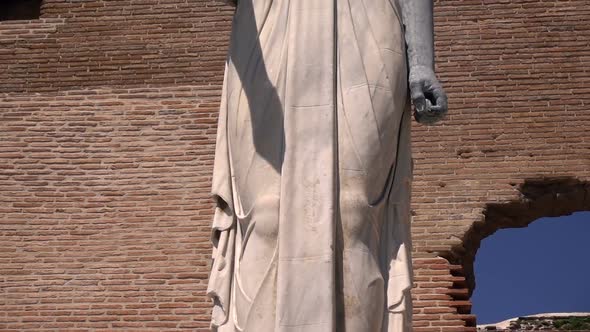 Egyptian Goddess Statue In Red Bazilica Of Bergama In Turkey 1