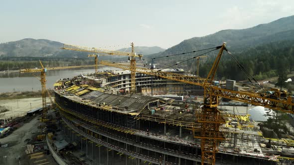 Construction Site in a Mountainous Area