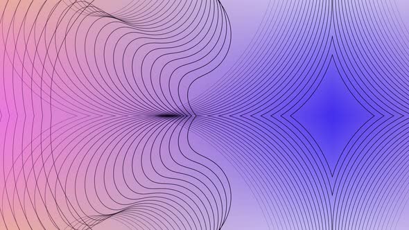 Geometric ribbon line morphing animation. Ribbon line geometric colourful line. Vd 748