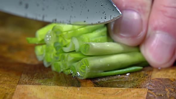 Scallion Cutting Close Up