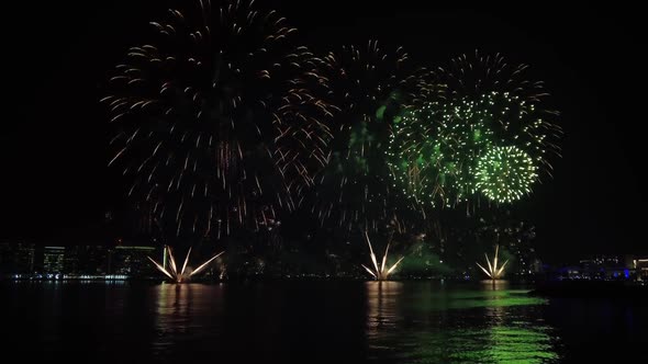 Fireworks Lighting Up the Sky As Part of 50Th Golden Jubilee UAE National Day Celebrations in Yas