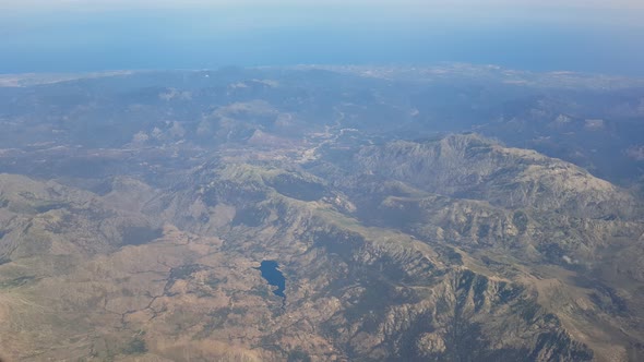 4k aerial view of earth from airplane