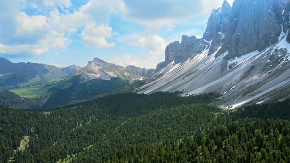 Flying over the Mountains in the Summer