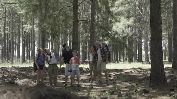 Group of hikers in woods