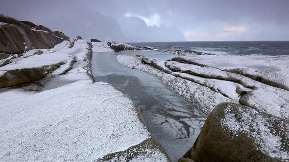 Blizzard and Hail on Stone North Beach