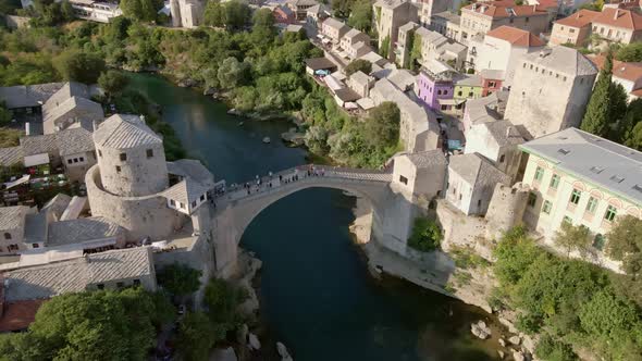 Mostar Bridge, Stari Most. 16th Century Islamic Architecture in Bosnia Herzegovina