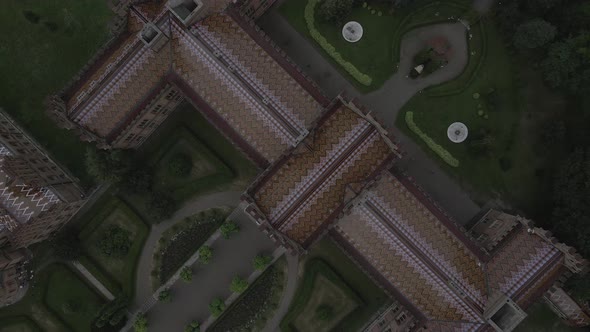 Stunning Chernivtsi University Top View of the Building and Greenery