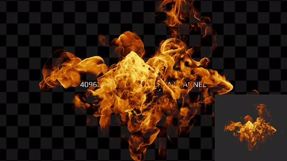 2 Fire Elements Pack - 4096x4096, 30fps, Alpha Channel, ProRess 4444