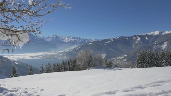 Winter landscape in the mountains