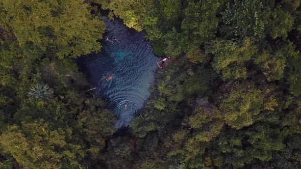 4k 24fps Natural Pool In The Middle Of The Forrest In The Nature