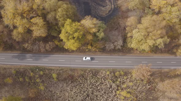 Traveling By Car at Autumn