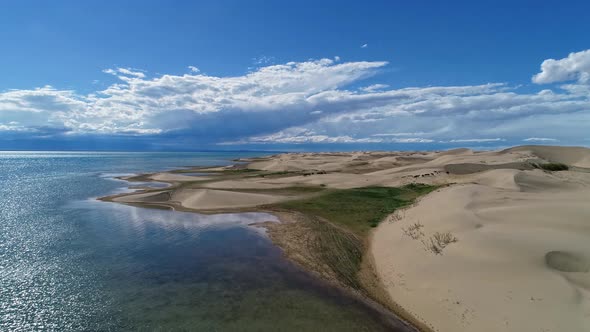 Barkhans in Mongolia Sandy Desert 