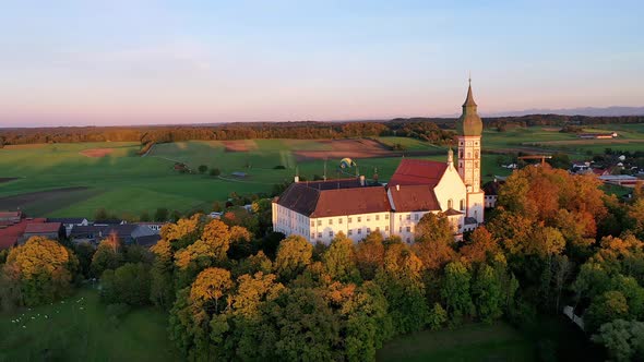 Andechs Abbey in the evening, Bavaria, Germany