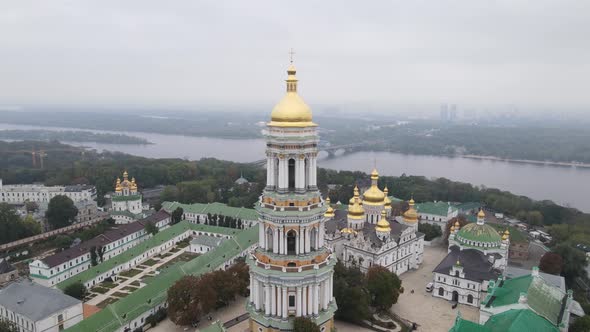 Kyiv, Ukraine Aerial View in Autumn : Kyiv-Pechersk Lavra. Kiev