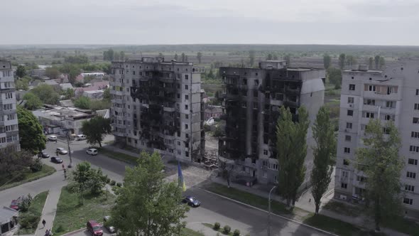 War in Ukraine  Destroyed Building in Borodyanka Bucha District