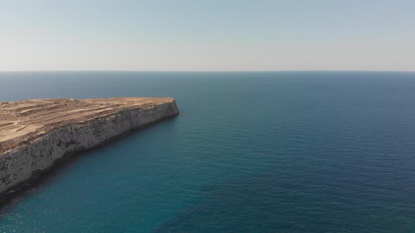 Aerial drone video from western Malta, Mgarr area, Fomm ir-Rih bay.