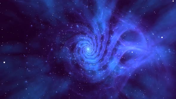 Blue Galaxy Zoom Space Motion Loop Background