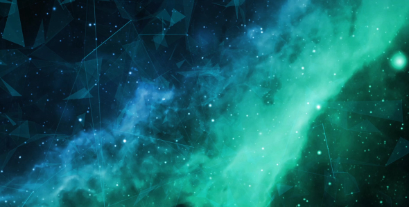 Space Green Nebulae Flight with Plexus