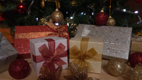 Gift Boxes And Christmas Ornament