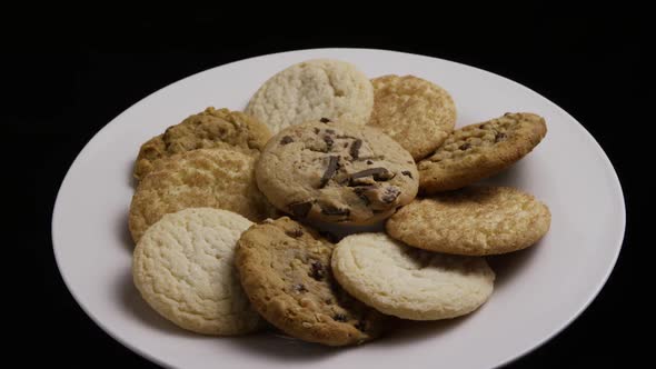 Cinematic, Rotating Shot of Cookies on a Plate - COOKIES 179