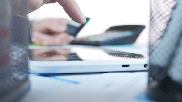 Businessman Online Shopping Using Card 