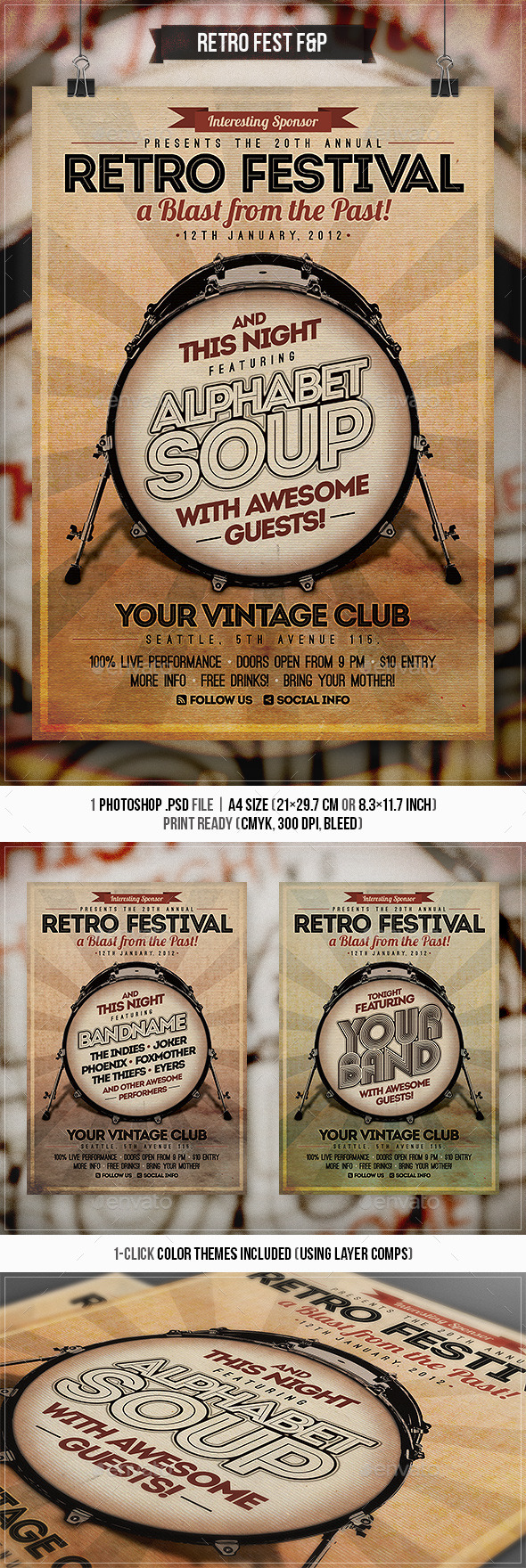 Retro Festival Flyer & Poster