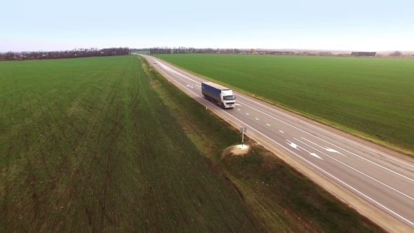 Truck Driving On Country Road