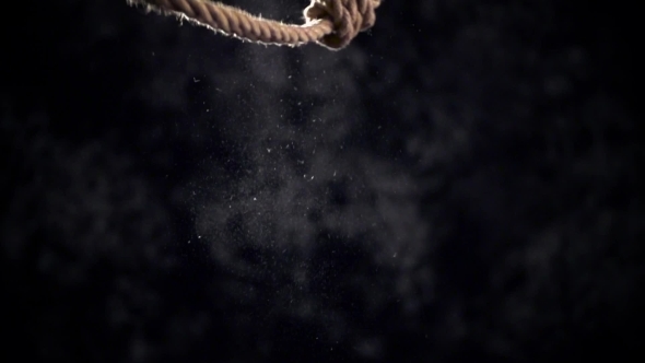 Rope Noose With Hangman Knot In Front Of Dark