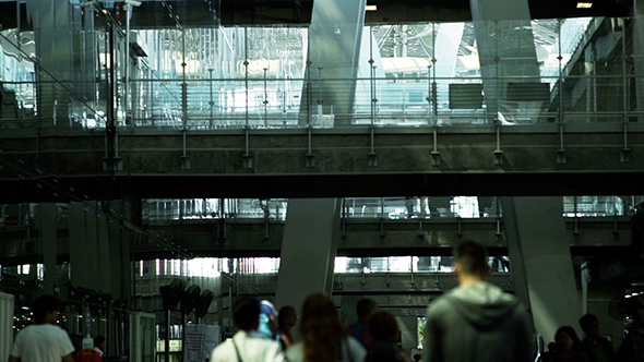 Crowd of Travelers at the Airport Terminal 07