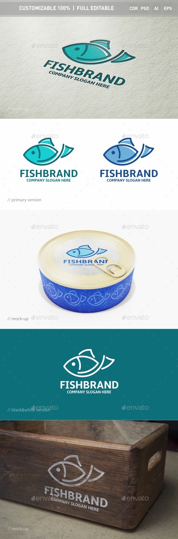 Fish Brand Logo Template