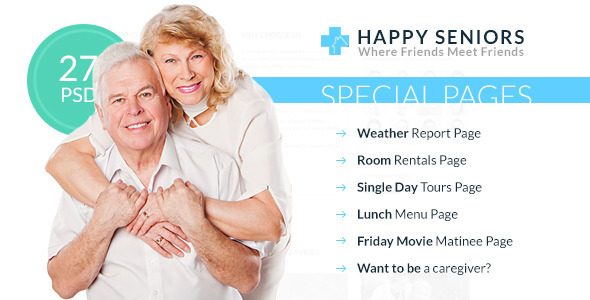 Happy Seniors - Senior PSD Template