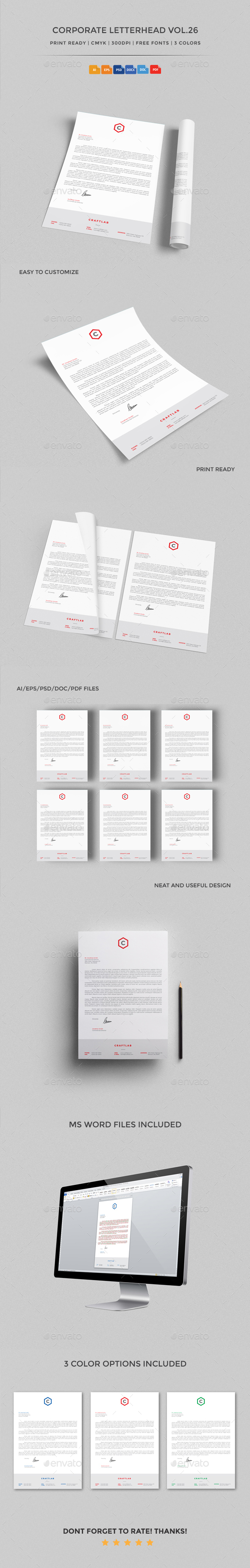 Corporate Letterhead vol.26 with MS Word DOC/DOCX